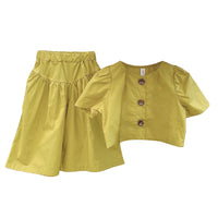 Load image into Gallery viewer, 2 Pieces Set Baby Kid Girls Solid Color Blouses And Skirts Wholesale 220524202
