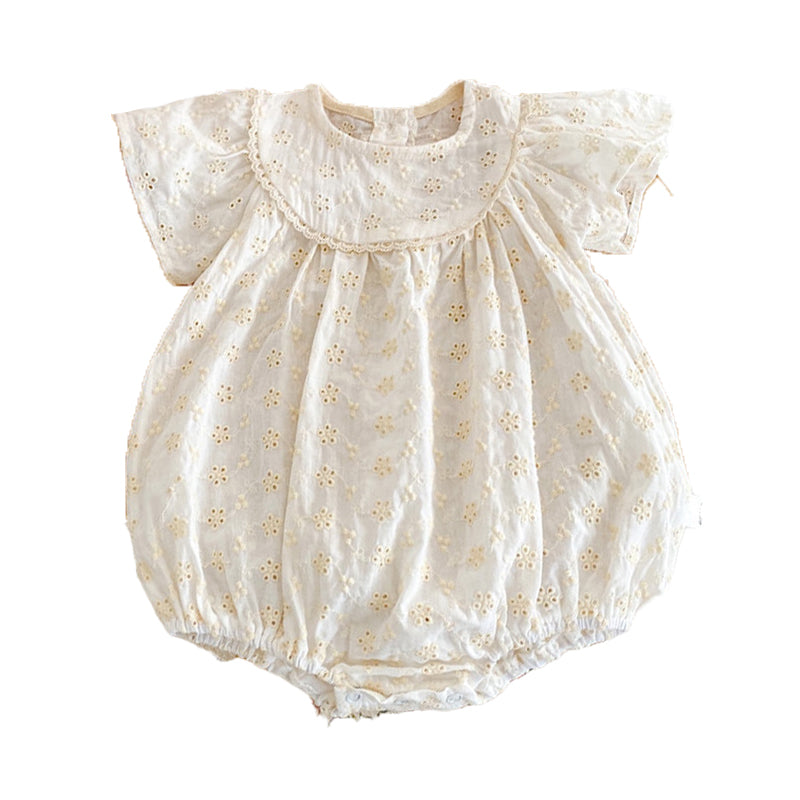 Baby Girls Flower Embroidered Rompers Wholesale 220524209