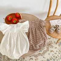 Load image into Gallery viewer, Baby Girls Flower Embroidered Rompers Wholesale 220524209
