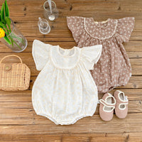Load image into Gallery viewer, Baby Girls Flower Embroidered Rompers Wholesale 220524209
