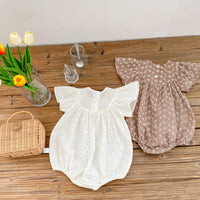 Load image into Gallery viewer, Baby Girls Flower Embroidered Rompers Wholesale 220524209
