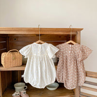 Load image into Gallery viewer, Baby Girls Flower Embroidered Rompers Wholesale 220524209
