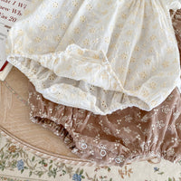 Load image into Gallery viewer, Baby Girls Flower Embroidered Rompers Wholesale 220524209
