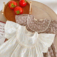 Load image into Gallery viewer, Baby Girls Flower Embroidered Rompers Wholesale 220524209
