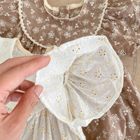 Load image into Gallery viewer, Baby Girls Flower Embroidered Rompers Wholesale 220524209
