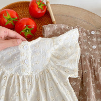 Load image into Gallery viewer, Baby Girls Flower Embroidered Rompers Wholesale 220524209
