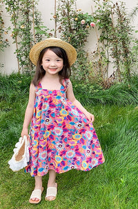 Load image into Gallery viewer, Kid Girls Flower Print Dresses Wholesale 220524215
