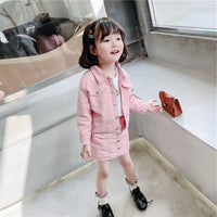 Load image into Gallery viewer, 2 Pieces Set Kid Girls Solid Color Jackets&amp;Outwears And Skirts Wholesale 220524219
