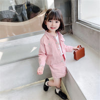Load image into Gallery viewer, 2 Pieces Set Kid Girls Solid Color Jackets&amp;Outwears And Skirts Wholesale 220524219
