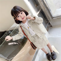 Load image into Gallery viewer, 2 Pieces Set Kid Girls Solid Color Jackets&amp;Outwears And Skirts Wholesale 220524219
