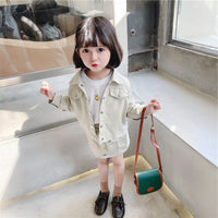 Load image into Gallery viewer, 2 Pieces Set Kid Girls Solid Color Jackets&amp;Outwears And Skirts Wholesale 220524219
