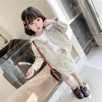 Load image into Gallery viewer, 2 Pieces Set Kid Girls Solid Color Jackets&amp;Outwears And Skirts Wholesale 220524219
