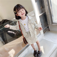 Load image into Gallery viewer, 2 Pieces Set Kid Girls Solid Color Jackets&amp;Outwears And Skirts Wholesale 220524219
