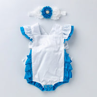 Load image into Gallery viewer, Baby Girls Color-blocking Rompers And Accessories Headwear Wholesale 22052422
