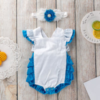 Load image into Gallery viewer, Baby Girls Color-blocking Rompers And Accessories Headwear Wholesale 22052422
