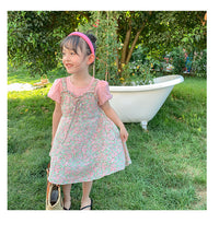 Load image into Gallery viewer, 2 Pieces Set Kid Girls Flower Bow Print Dresses And Tops Wholesale 220524220
