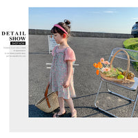 Load image into Gallery viewer, 2 Pieces Set Kid Girls Flower Bow Print Dresses And Tops Wholesale 220524220
