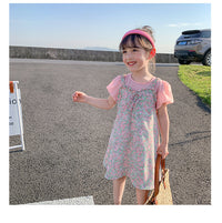 Load image into Gallery viewer, 2 Pieces Set Kid Girls Flower Bow Print Dresses And Tops Wholesale 220524220
