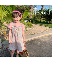 Load image into Gallery viewer, 2 Pieces Set Kid Girls Flower Bow Print Dresses And Tops Wholesale 220524220
