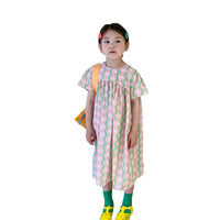 Load image into Gallery viewer, Kid Girls Striped Flower Print Dresses Wholesale 220524225
