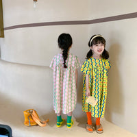 Load image into Gallery viewer, Kid Girls Striped Flower Print Dresses Wholesale 220524225
