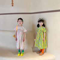 Load image into Gallery viewer, Kid Girls Striped Flower Print Dresses Wholesale 220524225
