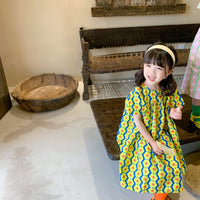 Load image into Gallery viewer, Kid Girls Striped Flower Print Dresses Wholesale 220524225
