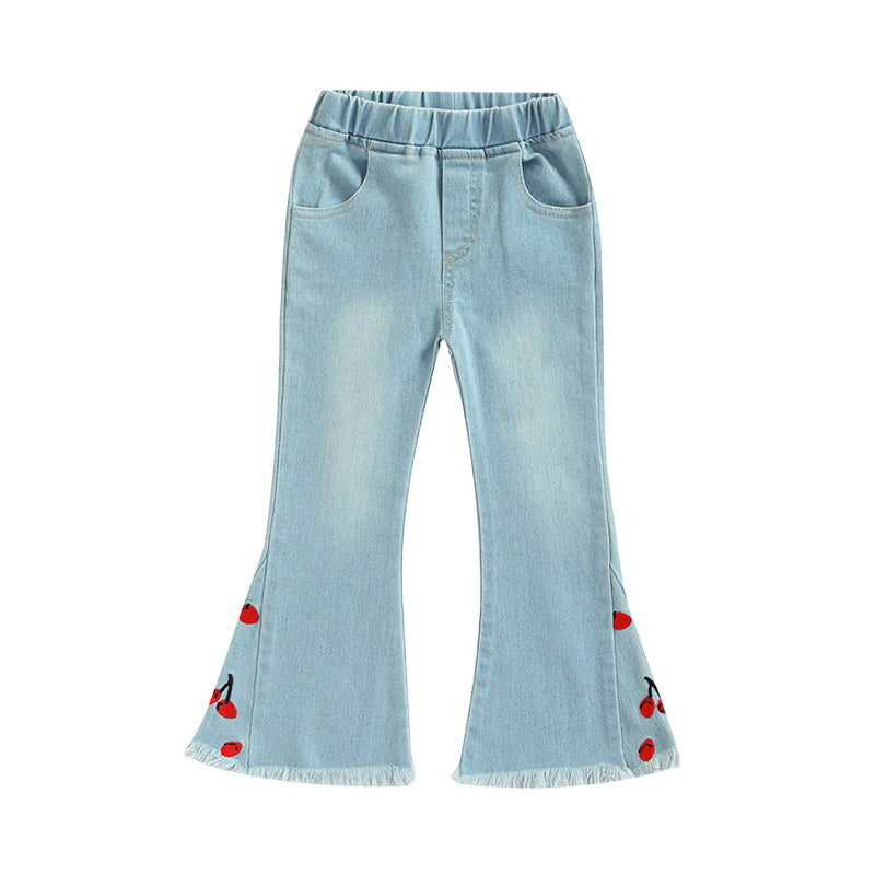 Baby Kid Girls Embroidered Pants Jeans Wholesale 220524226