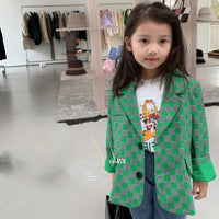 Load image into Gallery viewer, Kid Girls Checked Blazers Wholesale 220524227
