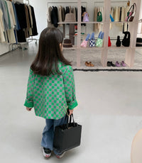 Load image into Gallery viewer, Kid Girls Checked Blazers Wholesale 220524227
