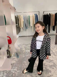 Load image into Gallery viewer, Kid Girls Checked Blazers Wholesale 220524227
