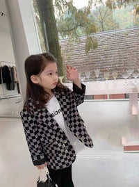 Load image into Gallery viewer, Kid Girls Checked Blazers Wholesale 220524227
