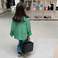 Load image into Gallery viewer, Kid Girls Checked Blazers Wholesale 220524227
