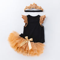 Load image into Gallery viewer, 3 Pieces Set Baby Girls Rompers And Solid Color Bow Skirts And Headwear Wholesale 22052423
