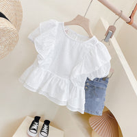 Load image into Gallery viewer, 2 Pieces Set Kid Girls Solid Color Tops And Shorts Wholesale 220524239
