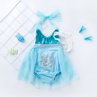 Load image into Gallery viewer, Baby Girls Embroidered Print Rompers And Accessories Headwear Wholesale 22052424

