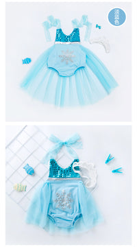 Load image into Gallery viewer, Baby Girls Embroidered Print Rompers And Accessories Headwear Wholesale 22052424
