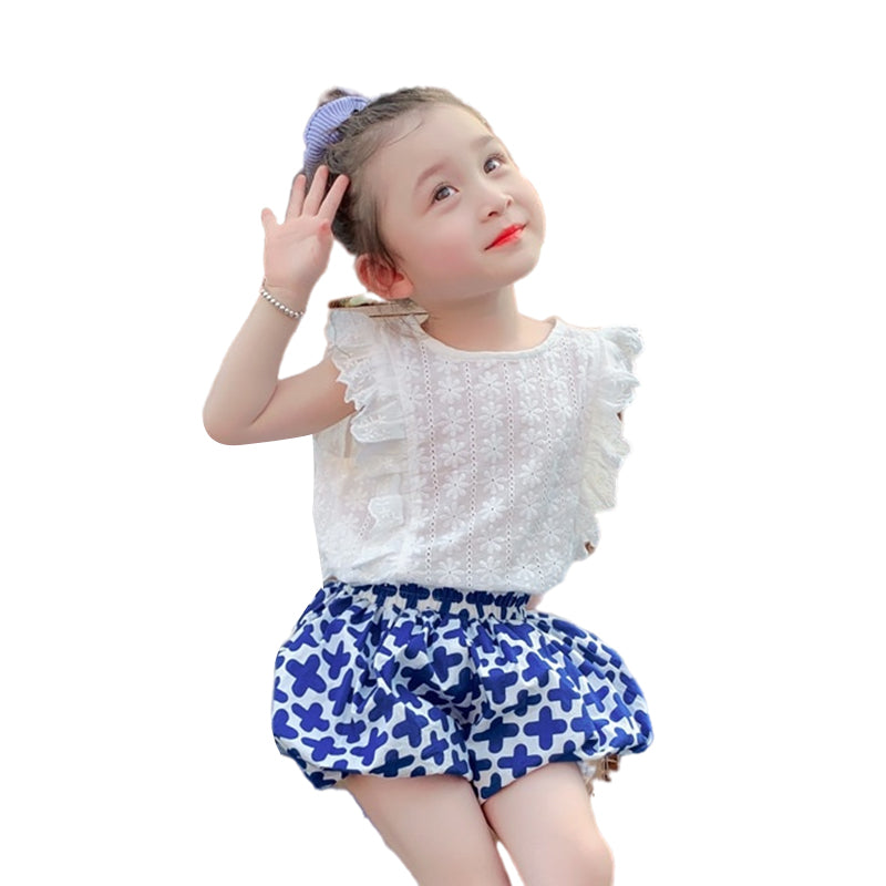 2 Pieces Set Baby Kid Girls Solid Color Tank Tops And Shorts Wholesale 220524241