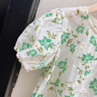 Load image into Gallery viewer, 2 Pieces Set Baby Kid Girls Flower Print Tops And Solid Color Skirts Wholesale 220524249
