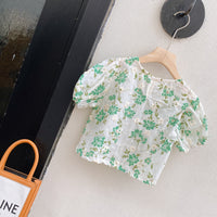 Load image into Gallery viewer, 2 Pieces Set Baby Kid Girls Flower Print Tops And Solid Color Skirts Wholesale 220524249
