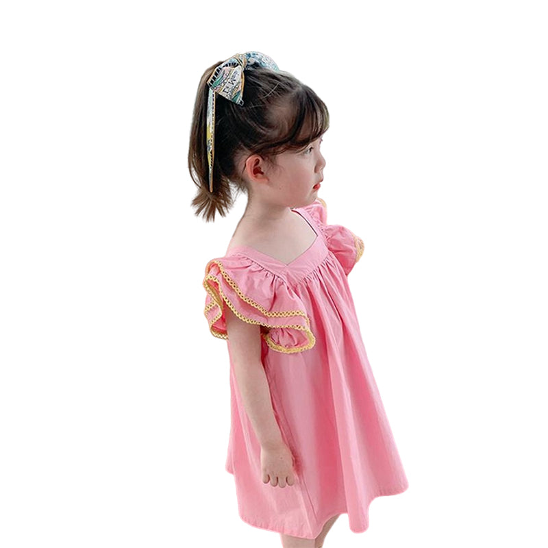 Baby Kid Girls Solid Color Dresses Wholesale 220524256