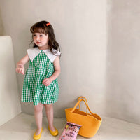 Load image into Gallery viewer, Baby Kid Girls Checked Dresses Wholesale 220524261
