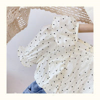 Load image into Gallery viewer, 2 Pieces Set Kid Girls Polka dots Blouses And Solid Color Shorts Wholesale 220524273

