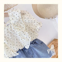 Load image into Gallery viewer, 2 Pieces Set Kid Girls Polka dots Blouses And Solid Color Shorts Wholesale 220524273
