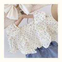 Load image into Gallery viewer, 2 Pieces Set Kid Girls Polka dots Blouses And Solid Color Shorts Wholesale 220524273
