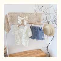 Load image into Gallery viewer, 2 Pieces Set Kid Girls Polka dots Blouses And Solid Color Shorts Wholesale 220524273
