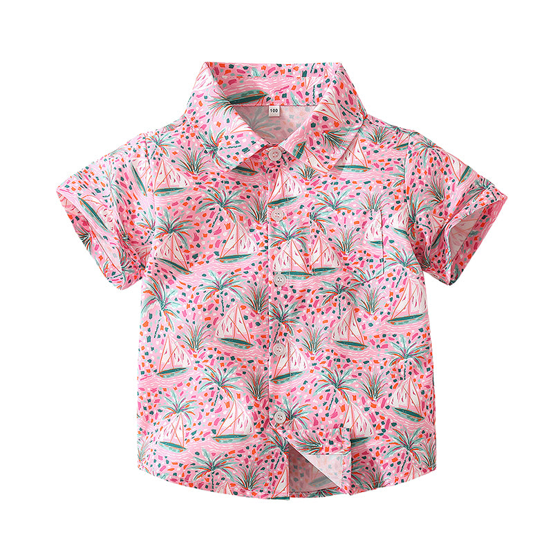 Baby Kid Boys Tropical print Plant Shirts Wholesale 220524278