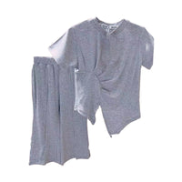 Load image into Gallery viewer, 2 Pieces Set Kid Girls Solid Color Tops And Pants Wholesale 220524286
