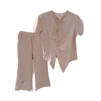 Load image into Gallery viewer, 2 Pieces Set Kid Girls Solid Color Tops And Pants Wholesale 220524286
