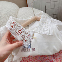 Load image into Gallery viewer, 2 Pieces Set Kid Girls Letters Bow Print Tops And Flower Skirts Wholesale 220524289
